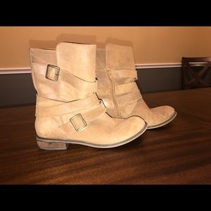 Suede leather ankle boots